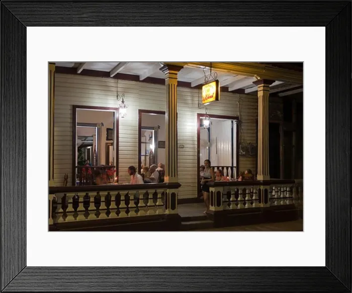 Framed Print : Paladar El Colonial restaurant in the evening light, Baracoa, Guantanamo, Cuba Framed Print : Paladar El Colonial restaurant in the evening light, Baracoa, Guantanamo, Cuba