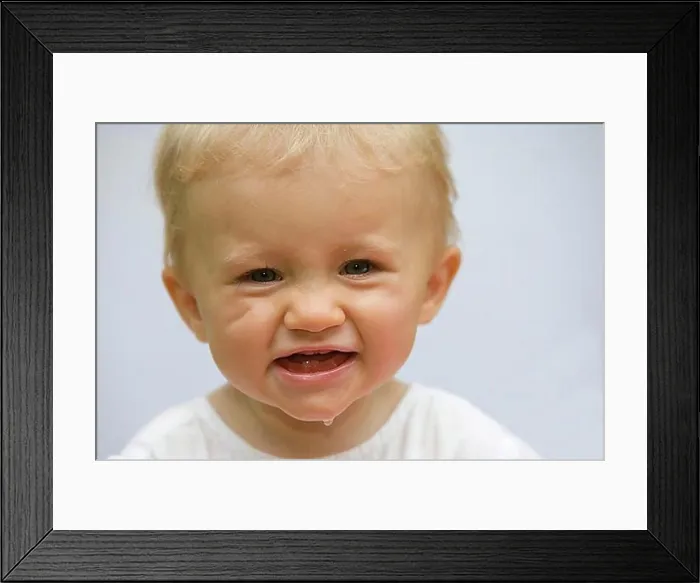 Framed Print : Portrait of a laughing 10 month old baby girl Framed Print : Portrait of a laughing 10 month old baby girl