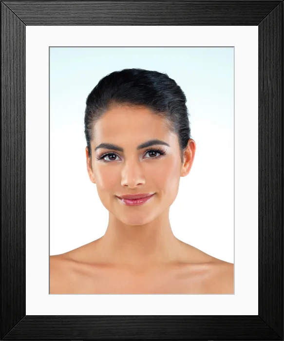 Framed Print : Woman, happy and skincare in studio portrait with results for wellness
