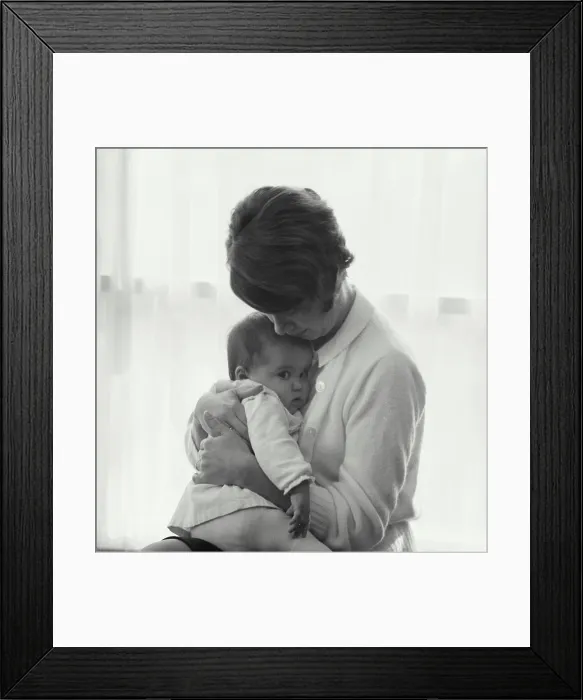 Framed Print : Vintage Photograph. Woman caressing child Framed Print : Vintage Photograph. Woman caressing child