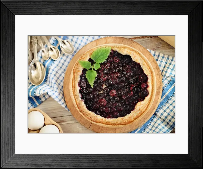 Framed Print : Freshly baked homemade blueberry pie with blueberries Framed Print : Freshly baked homemade blueberry pie with blueberries