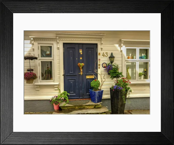 Framed Print : Protected old wooden Houses. Old city Center. Stavanger. Norway Framed Print : Protected old wooden Houses. Old city Center. Stavanger. Norway
