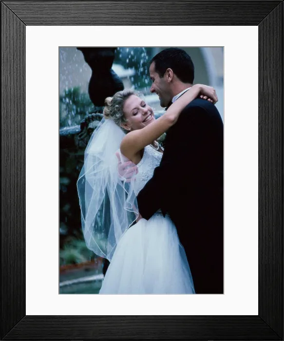 Framed Print : Newlywed couple embracing each other Framed Print : Newlywed couple embracing each other