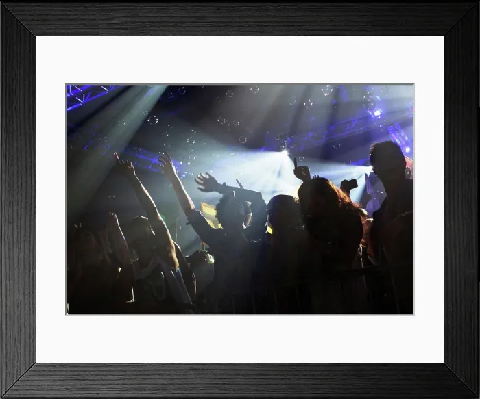 Framed Print : Cape Town, Crowd cheering with arms raised at concert Framed Print : Cape Town, Crowd cheering with arms raised at concert