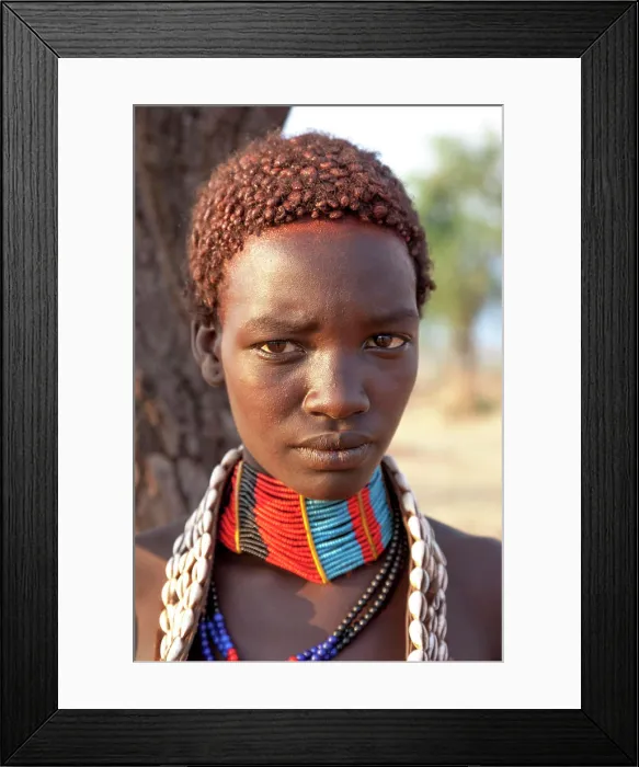Framed Print : Africa, Ethiopia, Omo River Valley, South Omo, Karo Tribe. Portrait of a Karo young woman Framed Print : Africa, Ethiopia, Omo River Valley, South Omo, Karo Tribe. Portrait of a Karo young woman