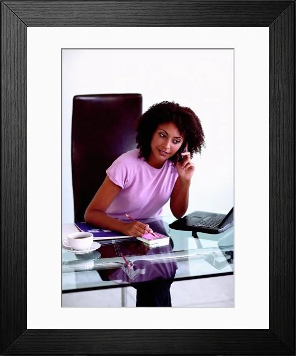 Framed Print : Woman at desk Framed Print : Woman at desk