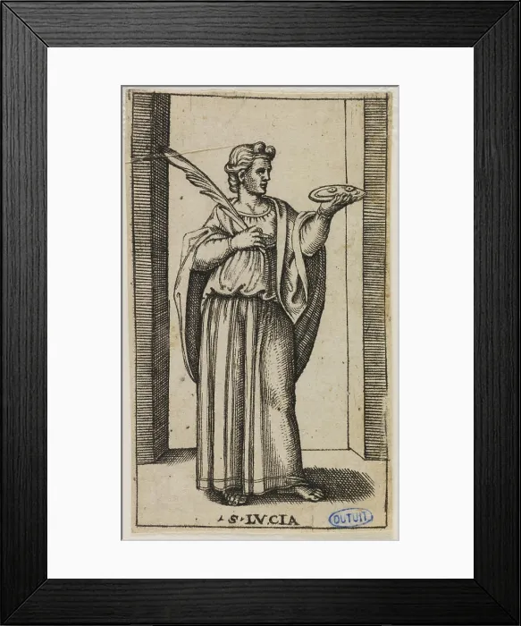 Framed Print : Sainte Lucie (Bartsch 179) Marc Antoine Raimondi (1480-vers1534)