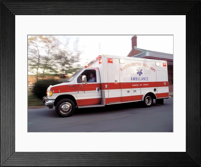 Framed Print : Massachusetts, Easthampton. Ambulance Framed Print : Massachusetts, Easthampton. Ambulance