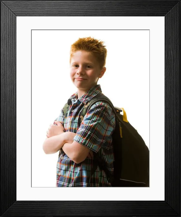Framed Print : Boy with backpack Framed Print : Boy with backpack