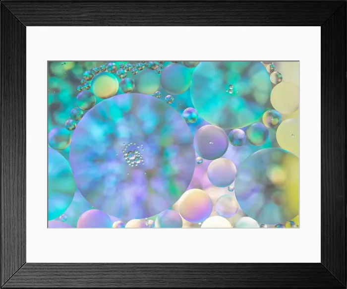 Framed Print : Circle Oil & Water Abstract Colorful Macro Background Framed Print : Circle Oil & Water Abstract Colorful Macro Background