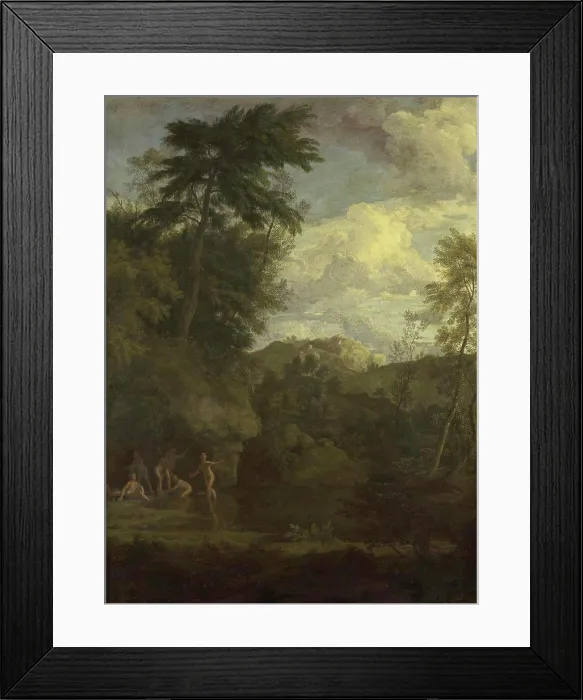 Framed Print : Arcadian Landscape with Diana Bathing, Johannes Glauber, 1680 - 1726 Framed Print : Arcadian Landscape with Diana Bathing, Johannes Glauber, 1680 - 1726