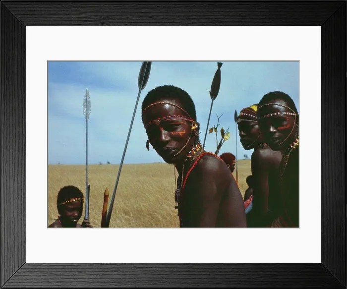 Framed Print : Young warriors (the Moran) of the Samburu tribe, Kenya, Africa. 1981 Framed Print : Young warriors (the Moran) of the Samburu tribe, Kenya, Africa. 1981