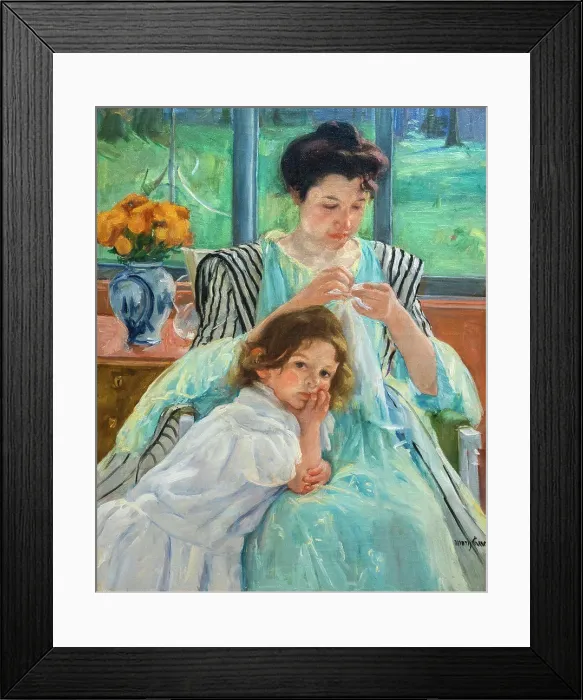 Framed Print : Young Mother Sewing 1900 Oil on canvas Mary Cassatt; American 1844-1926 Framed Print : Young Mother Sewing 1900 Oil on canvas Mary Cassatt; American 1844-1926
