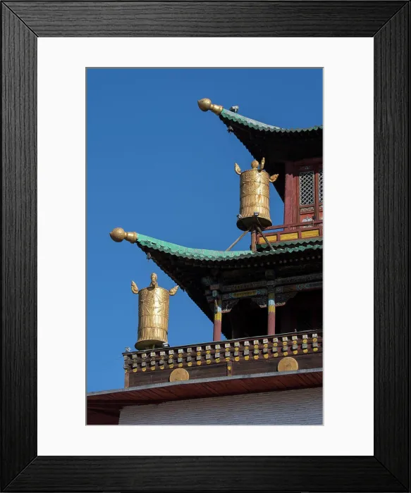 Framed Print : Detail of the roof of the Temple of Boddhisattva Avalokiteshvara at the Gandantegchinlen Monastery in Ulaanbaatar Framed Print : Detail of the roof of the Temple of Boddhisattva Avalokiteshvara at the Gandantegchinlen Monastery in Ulaanbaatar