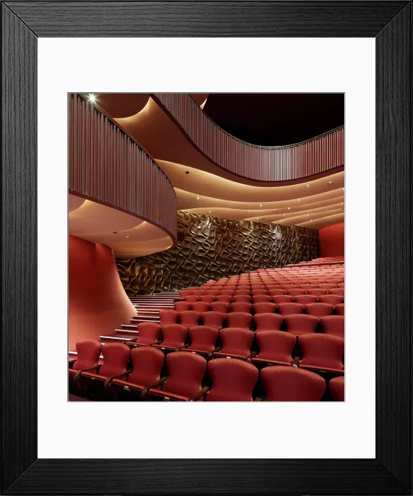 Framed Print : Main auditorium space. National Taichung Theater, Taichung, China. Architect: Toyo Ito, 2016 Framed Print : Main auditorium space. National Taichung Theater, Taichung, China. Architect: Toyo Ito, 2016