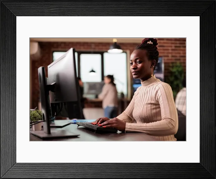 Framed Print : Software developer brainstorming ideas to write code Framed Print : Software developer brainstorming ideas to write code