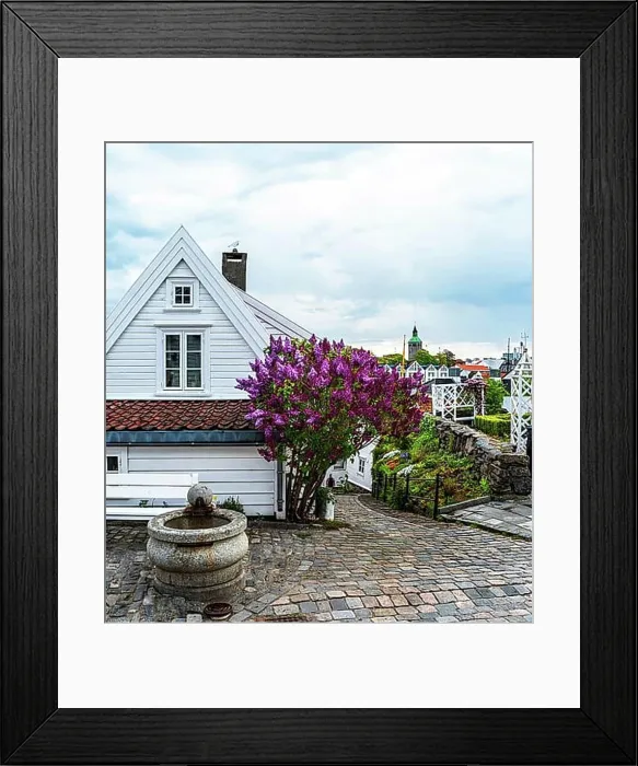 Framed Print : Gamle Stavanger, White Wooden Buildings in Old Stavanger, Stavanger, Norway, Europe Framed Print : Gamle Stavanger, White Wooden Buildings in Old Stavanger, Stavanger, Norway, Europe