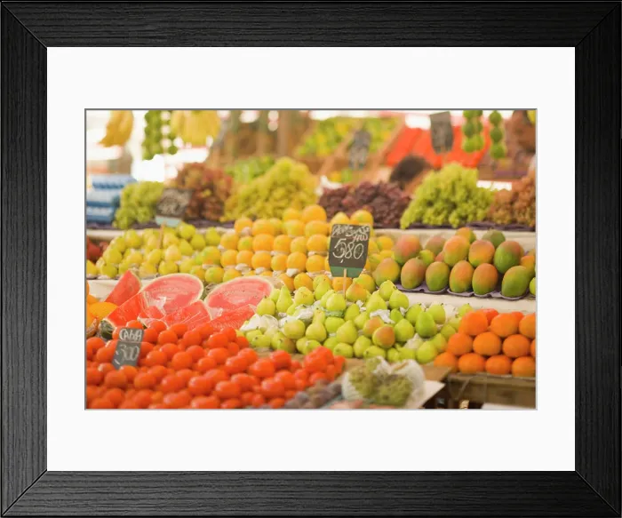 Framed Print : Weekly Tuesday fruit & vegetable market