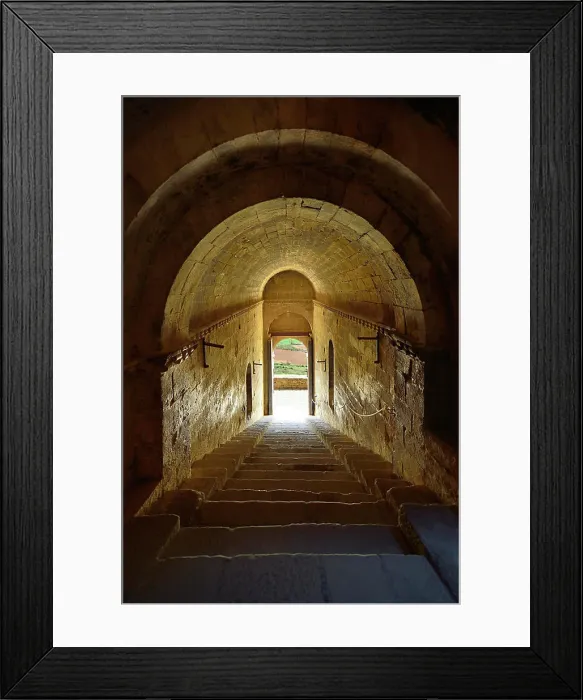 Framed Print : Spain stairs of the castle of Loarre Aragon Framed Print : Spain stairs of the castle of Loarre Aragon