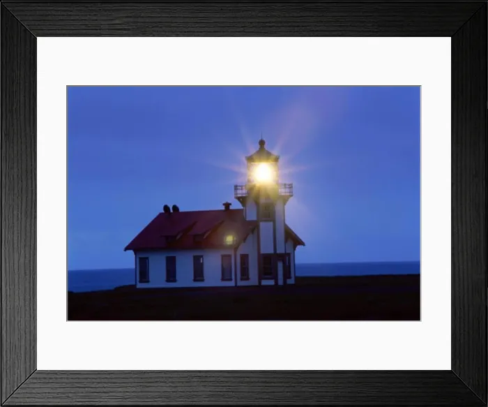 Framed Print : Light shining from Point Cabrillo Lighthouse, Mendocino, California, USA Framed Print : Light shining from Point Cabrillo Lighthouse, Mendocino, California, USA