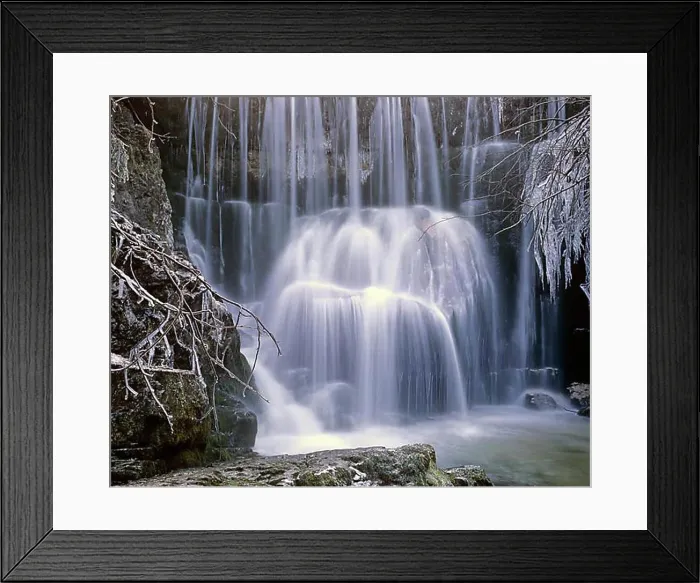 Framed Print : Waterfall in Weissenbachtal valley near Bergen, Upper Bavaria, Germany, Europe Framed Print : Waterfall in Weissenbachtal valley near Bergen, Upper Bavaria, Germany, Europe