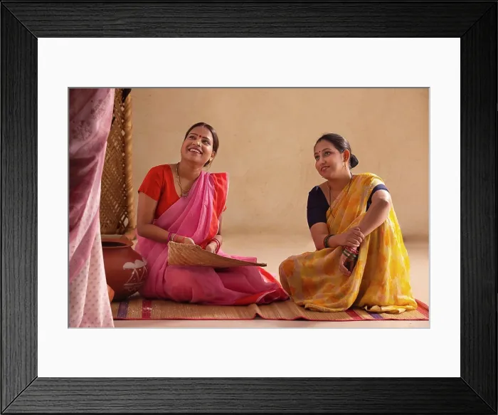 Framed Print : Three women talking to each other Framed Print : Three women talking to each other