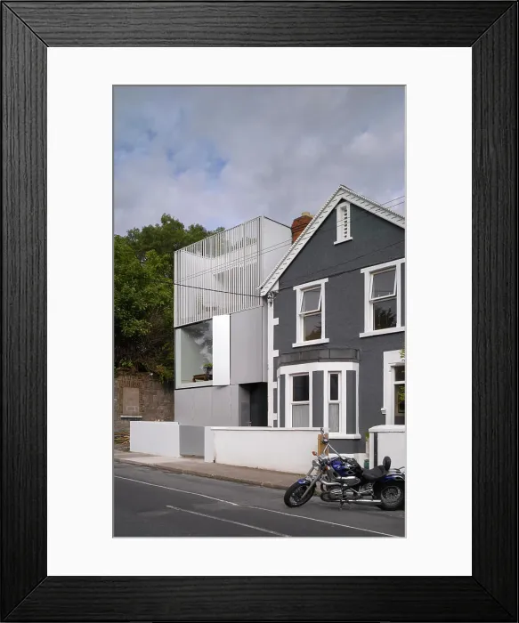 Framed Print : Showing house with opened ventilation panel from adjoining street Framed Print : Showing house with opened ventilation panel from adjoining street