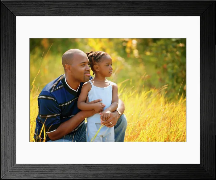 Framed Print : Father and daughter spend time together