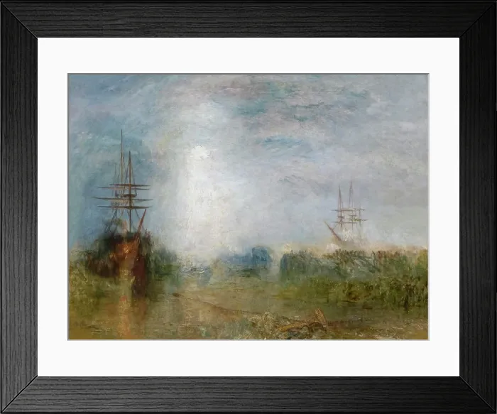 Framed Print : Whalers, Boiling Blubber, Entangled in Flaw Ice, Endeavouring to Extricate Themselves, JMW Turner, 1846
