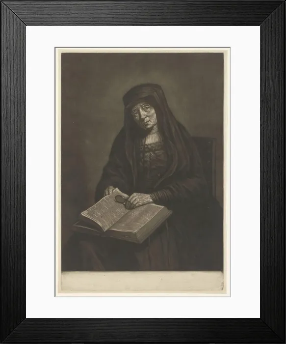 Framed Print : Old woman with Bible on the lap Framed Print : Old woman with Bible on the lap