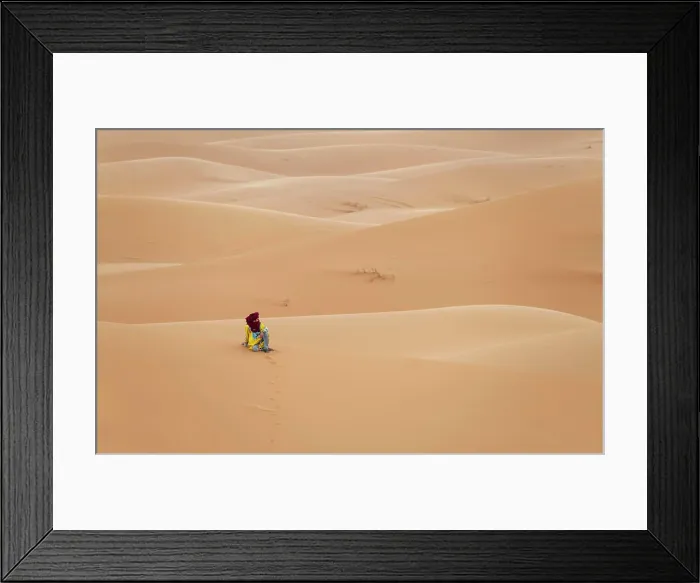Framed Print : Africa, Morocco, Erg Chebbi. Berber man sitting in desert Framed Print : Africa, Morocco, Erg Chebbi. Berber man sitting in desert