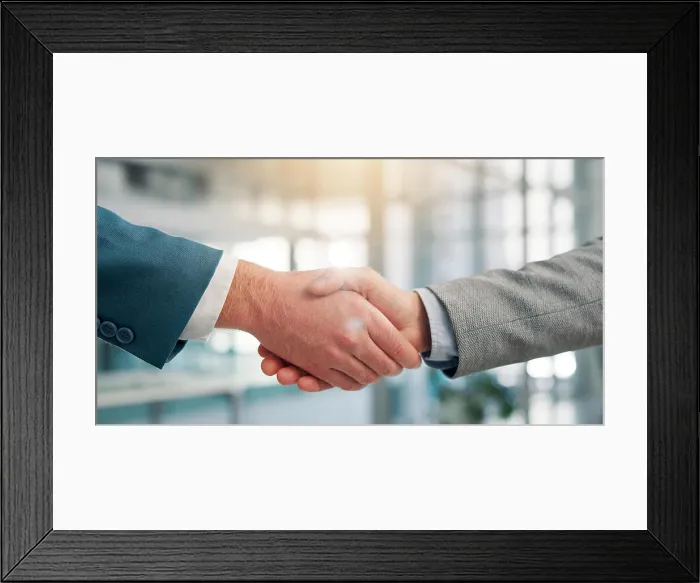 Framed Print : Handshake, hands and agreement for deal
