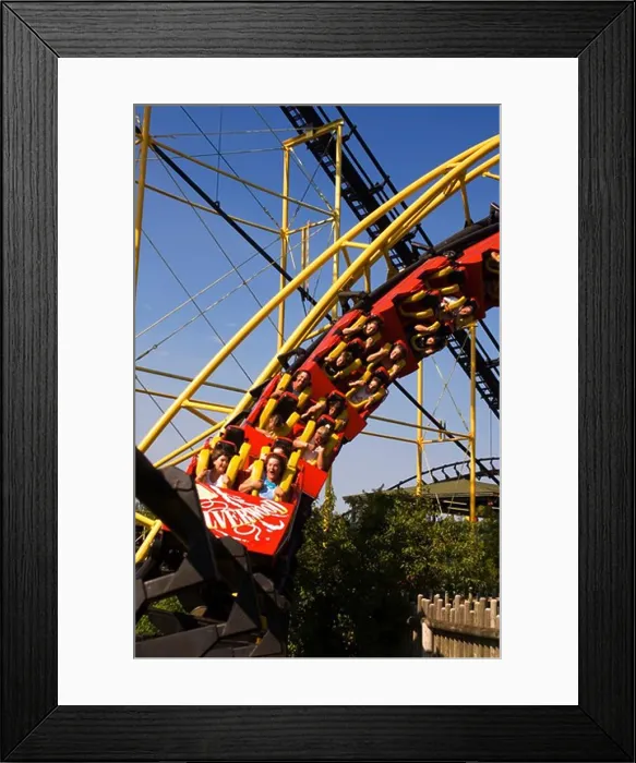 Framed Print : USA, IDAHO, NEAR COEUR D'ALENE, SILVERWOOD THEME PARK, THE CORKSCREW ROLLER COASTER Framed Print : USA, IDAHO, NEAR COEUR D'ALENE, SILVERWOOD THEME PARK, THE CORKSCREW ROLLER COASTER