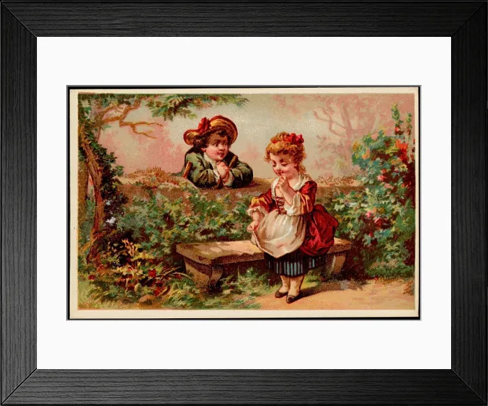 Framed Print : Boy and girl in historical costume