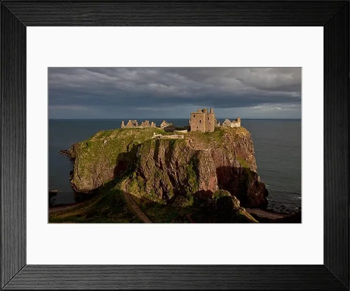 Framed Print : Castle ruins over the North Sea from the west Framed Print : Castle ruins over the North Sea from the west