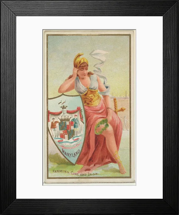 Framed Print : Maryland, from the Industries of States series (N117) issued by Duke Sons & Co Framed Print : Maryland, from the Industries of States series (N117) issued by Duke Sons & Co