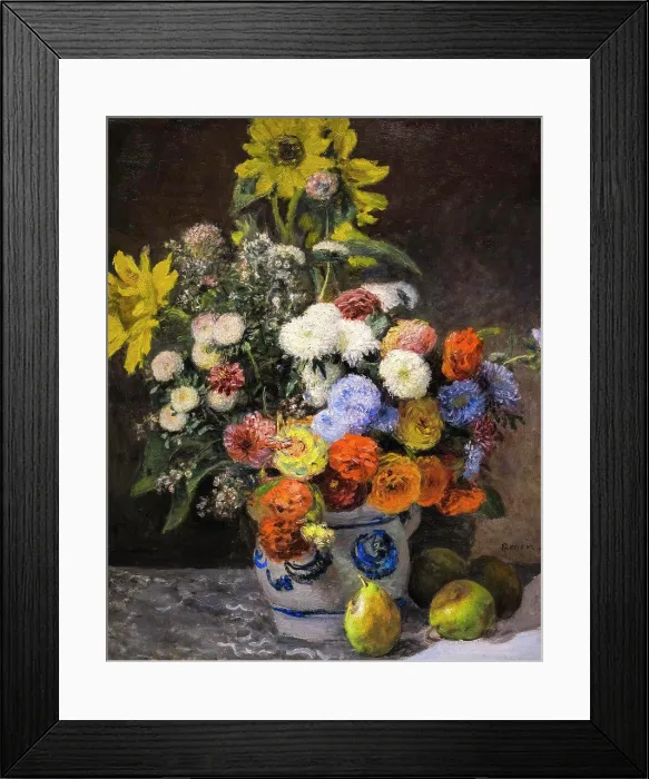 Framed Print : Mixed Flowers in an Earthenware Pot; about 1869 Oil on paperboard Mounted on canvas Pierre-Augste Renoir French; Framed Print : Mixed Flowers in an Earthenware Pot; about 1869 Oil on paperboard Mounted on canvas Pierre-Augste Renoir French;