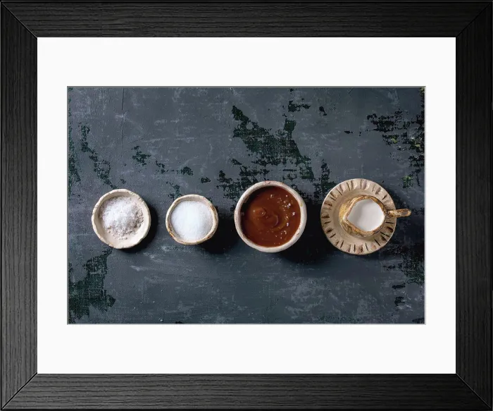 Framed Print : Homemade salted caramel sauce with grains of fleur de sel salt Framed Print : Homemade salted caramel sauce with grains of fleur de sel salt
