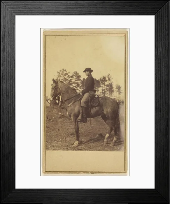 Framed Print : Man wearing a hat, in profile, on horseback; Alexander Gardner (American) Framed Print : Man wearing a hat, in profile, on horseback; Alexander Gardner (American)