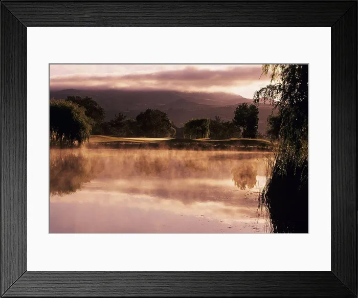 Framed Print : California, Sonoma, Sonoma Golf Course, Reflections on misty pond at sunrise Framed Print : California, Sonoma, Sonoma Golf Course, Reflections on misty pond at sunrise