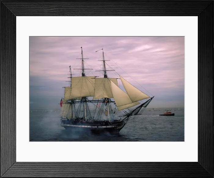 Framed Print : A Large Sailing Ship, S.S. Constitution