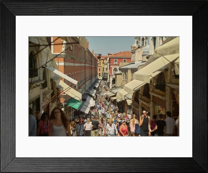 Framed Print : VENICE ITALY 25 MARCH 2019 View of a street in Venice Framed Print : VENICE ITALY 25 MARCH 2019 View of a street in Venice