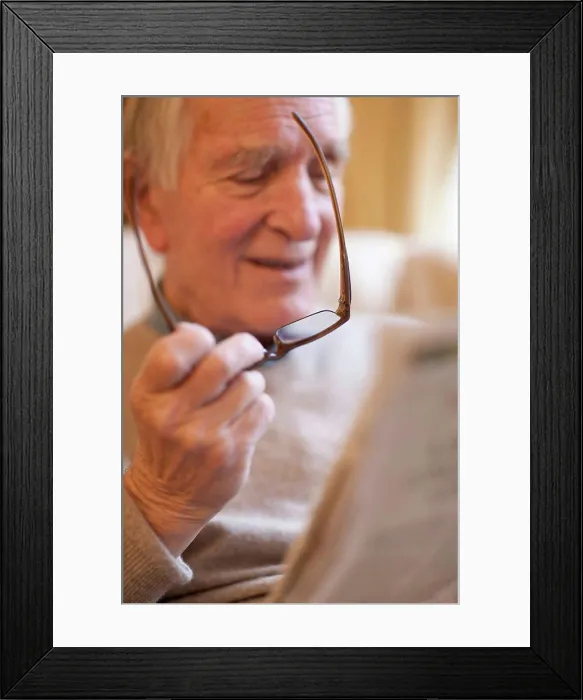 Framed Print : Happy senior man Framed Print : Happy senior man
