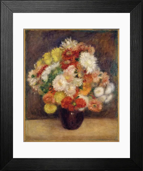Framed Print : Bouquet of Chrysanthemums 1881 Auguste Renoir French Renoir felt that he had greater freedom to experiment in still Framed Print : Bouquet of Chrysanthemums 1881 Auguste Renoir French Renoir felt that he had greater freedom to experiment in still