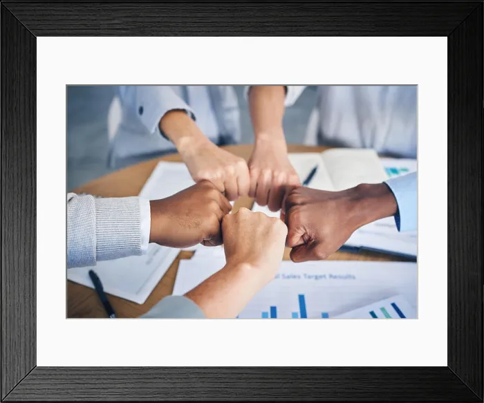 Framed Print : Team, business and hands in fist bump motivation for diversity Framed Print : Team, business and hands in fist bump motivation for diversity