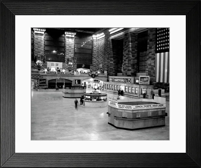 Framed Print : New York Night Life -- ***** main waiting room at Grand Central ***** is almost deserted at 3:05 A Framed Print : New York Night Life -- ***** main waiting room at Grand Central ***** is almost deserted at 3:05 A