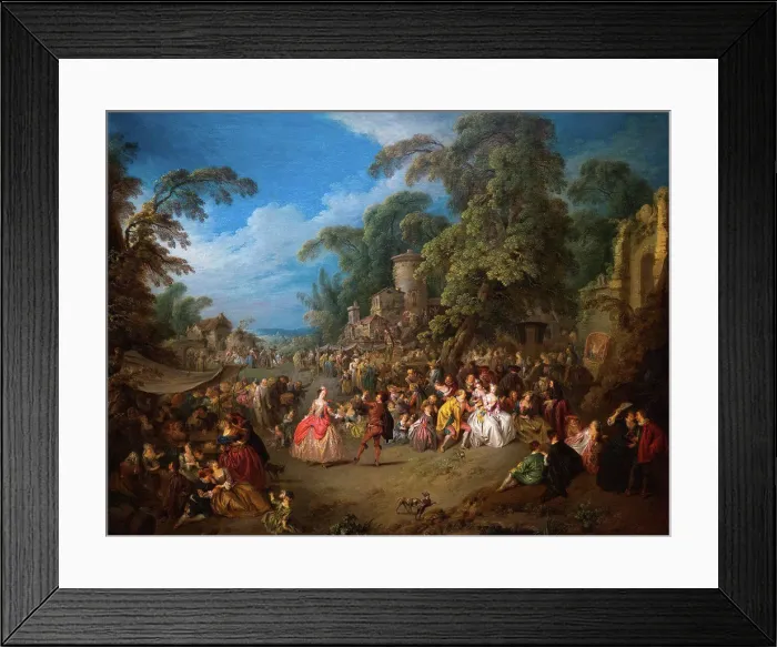 Framed Print : Jean-Baptiste Joseph Pater; French; Valenciennes 1695-1736 Paris; The Fair at Bezons; ca 1730; Oil on canvas