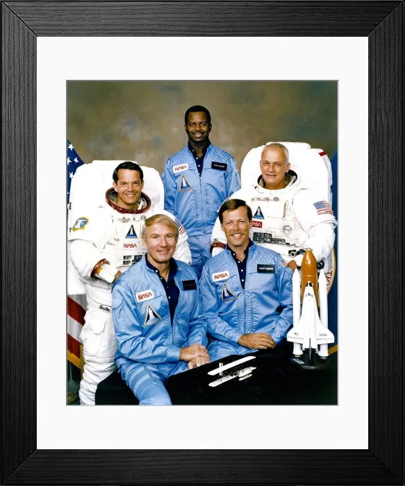 Framed Print : The crew assigned to the STS-41B (STS-11) mission included (seated left to right) Vance D Framed Print : The crew assigned to the STS-41B (STS-11) mission included (seated left to right) Vance D