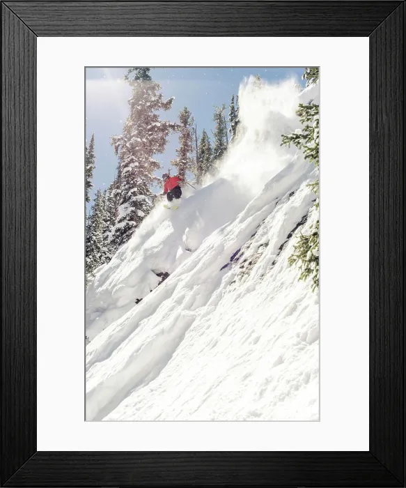 Framed Print : Skier at Monarch Mountain resort skiing powder Framed Print : Skier at Monarch Mountain resort skiing powder