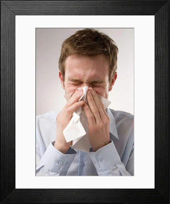 Framed Print : Man Blowing Nose Framed Print : Man Blowing Nose